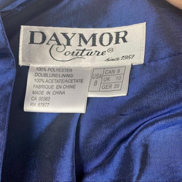 Daymor Couture Colbalt asymmetric pleated dress jacket formal wedding - Picture 12 of 12